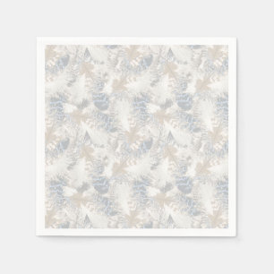 Eule Feathers, grau, beige und blau, Vogel, Licht, Serviette