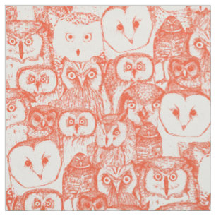 Eule flammorange stoff