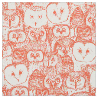 Eule flammorange stoff
