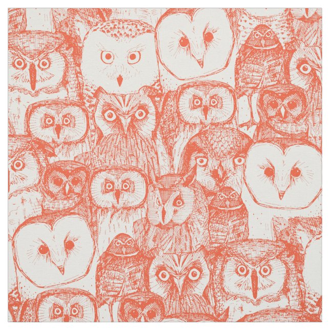 Eule flammorange stoff (Muster)