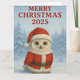Eule Frohe Weihnachten  Karte