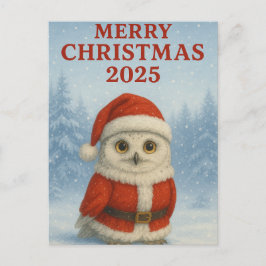 Eule Frohe Weihnachten  Postkarte