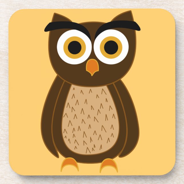 Eule Getränkeuntersetzer (Vorderseite)