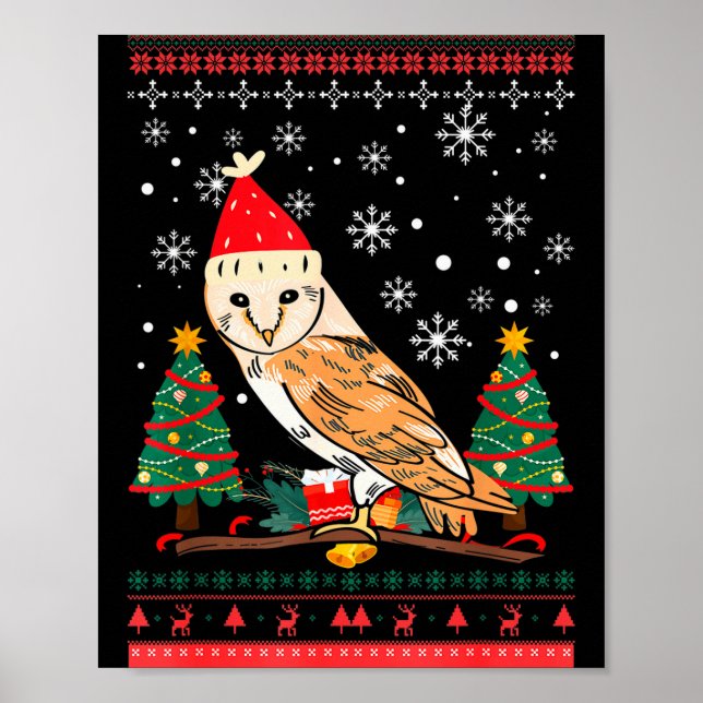Eule hässliches Weihnachten Winter Weihnachten  Poster (Vorne)