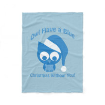 Eule hat ein blaues Weihnachten ohne euch
