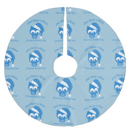 Eule hat ein blaues Weihnachten ohne euch Polyester Weihnachtsbaumdecke