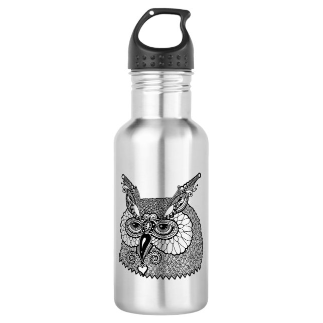 Eule HauptZendoodle Trinkflasche (Vorderseite)