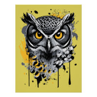 Eule Head - Eule Poster - Niedliches Eule Poster