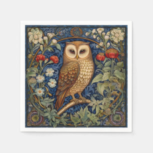Eule im Garten im Stil von William Morris Serviette