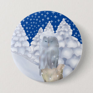 Eule im Schnee Button