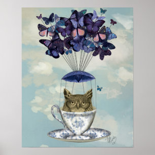 Eule im Teacup Poster