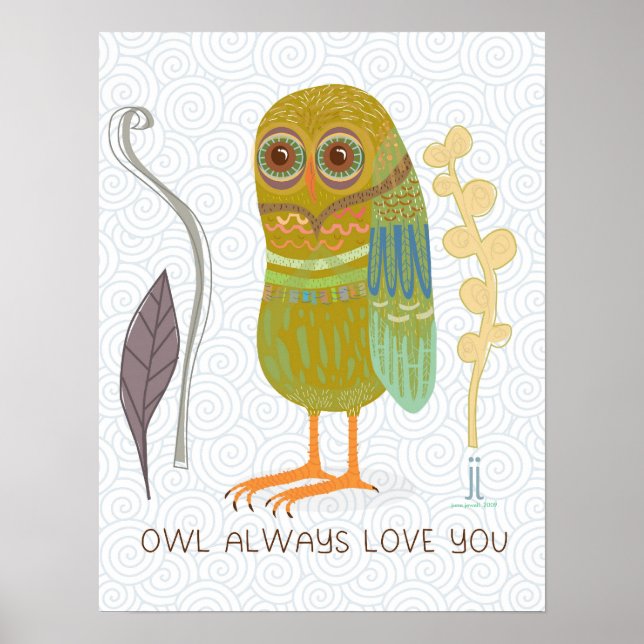 Eule immer Liebe Poster (Vorne)
