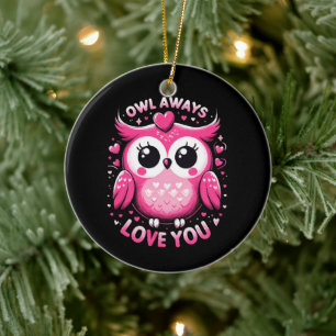 Eule immer Liebe Sie - Valentinstag Keramik Ornament