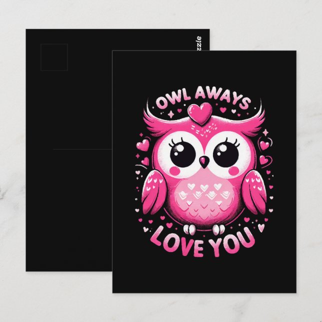 Eule immer Liebe Sie - Valentinstag Postkarte (Vorne/Hinten)