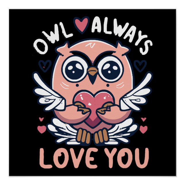Eule immer Liebe - Valentinstag Poster (Vorderseite)