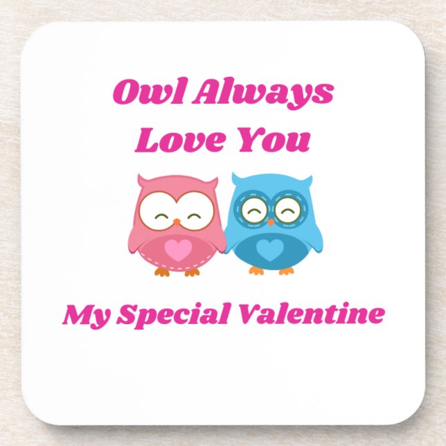 Eule immer mit Eule-Paar auf einer Liebe Getränkeuntersetzer (Vorderseite)