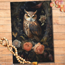 Eule in Blume 1 Dekoupage Paper Seidenpapier