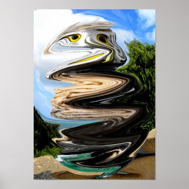 Eule in der Zeitblase Poster (Vorne)