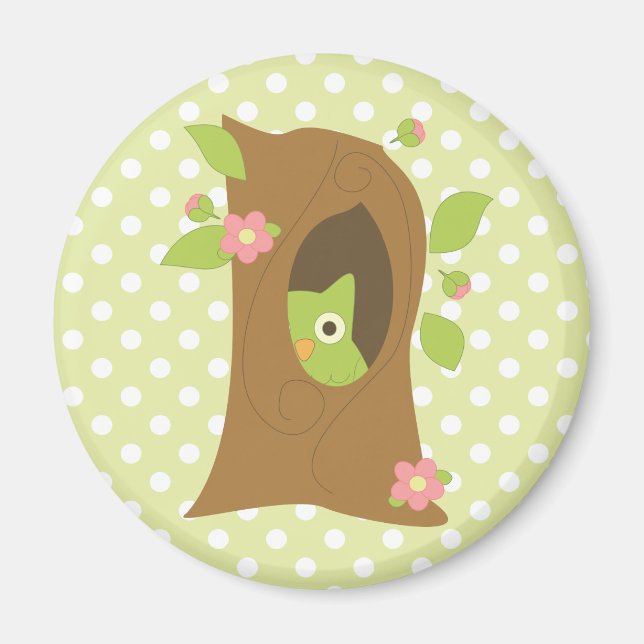 Eule in einem Baum Magnet (Vorne)