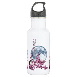 Eule in Pflaumenbaum Edelstahlflasche