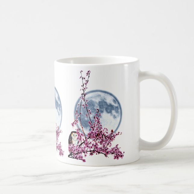 Eule in Pflaumenbaum Kaffeetasse (Rechts)