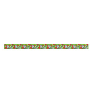 Eule in rote Rosen Ripsband