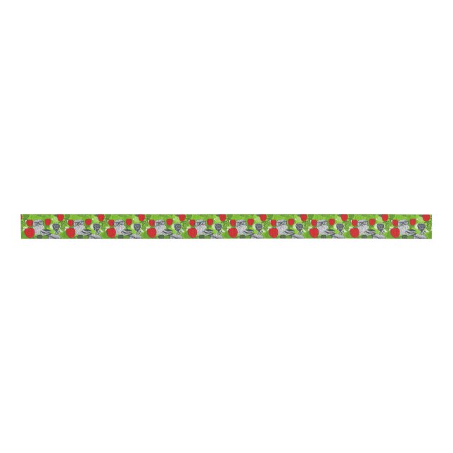 Eule in rote Rosen Ripsband (Vorderseite)
