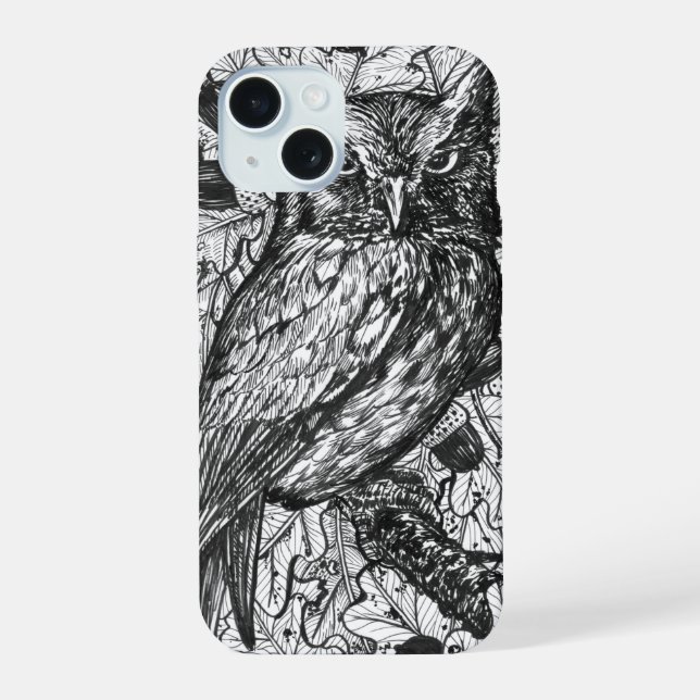 Eule iPhone 15 Hülle (Rückseite)