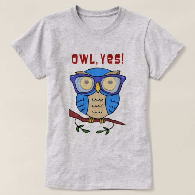 Eule, ja! T-Shirt (Design vorne)