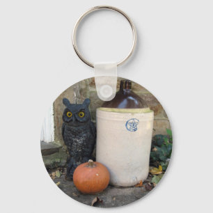 Eule, Jug und Kürbis Halloween-Schlüsselanhänger Schlüsselanhänger