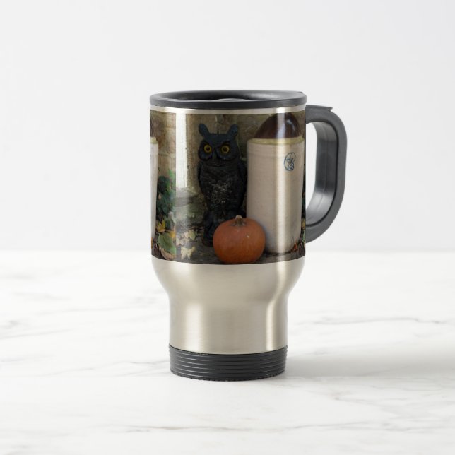 Eule, Jug und Pumpkin Reisebecher (VorderseiteRechts)