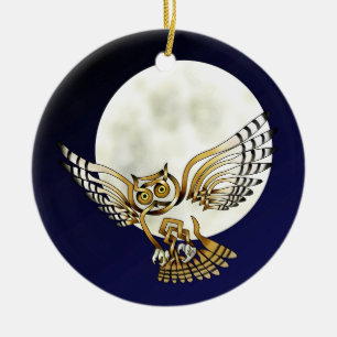 Eule Keramikornament