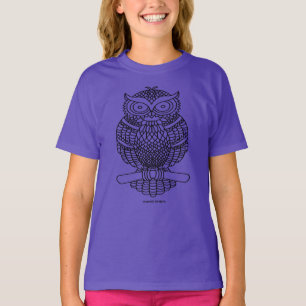 Eule (lebendig) - Basic T-Shirt für Mädchen