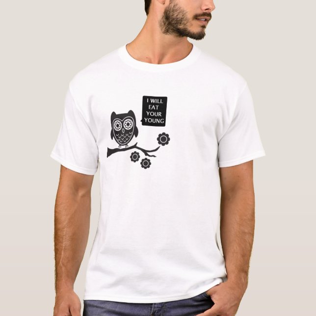 Eule, lecker T-Shirt (Vorderseite)