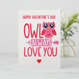 Eule Liebe immer die abdruckbare Valentintagskarte Feiertagskarte