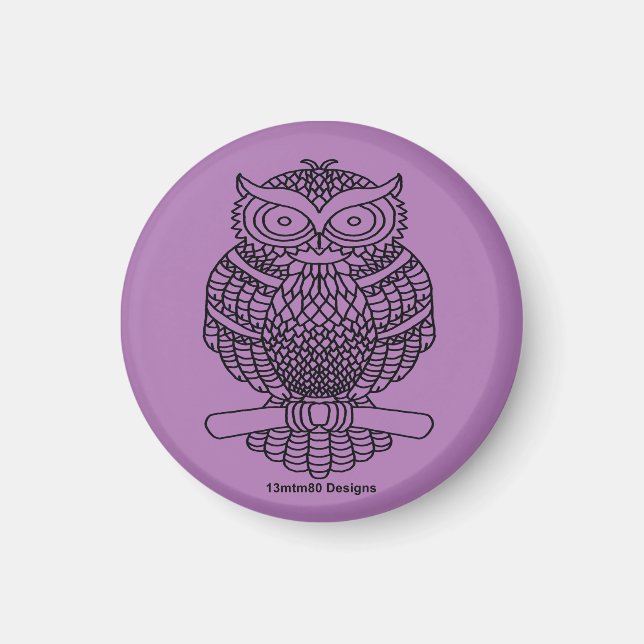 Eule (lila) - Magnet (Vorne)