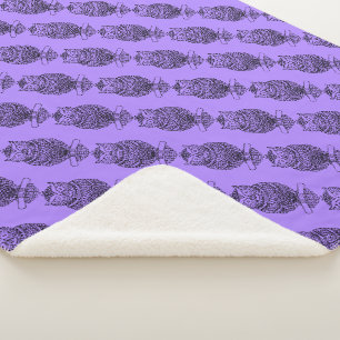 Eule (lila) - Sherpa-Decke Sherpadecke