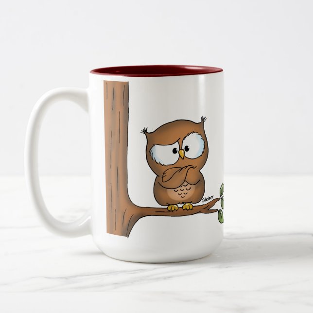 Eule machen eher einige niedliche Karten! Zweifarbige Tasse (Links)