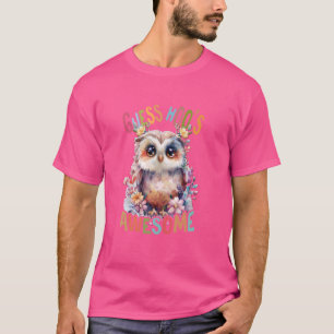 Eule mit Blume niedliche Eulen fliegen Tier morgen T-Shirt