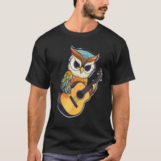 Eule mit einer Gitarre ,Eule T-Shirt