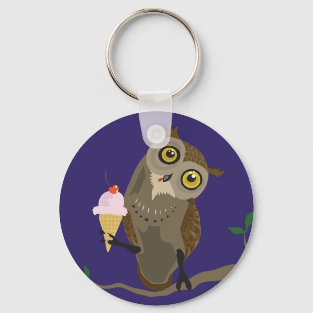 Eule mit IceCream-Schlüsselanhänger Schlüsselanhänger (Vorderseite)