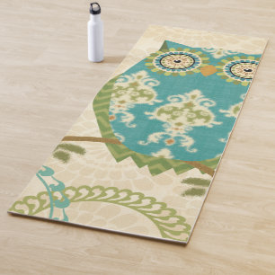 Eule mit Kreismustern Yogamatte