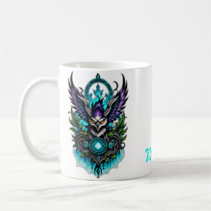 Eule mit magischen Elementen. Kaffeetasse