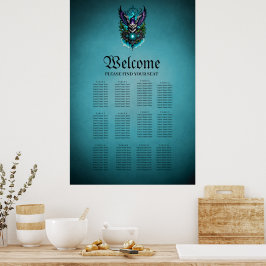 Eule mit magischen Elementen. Poster