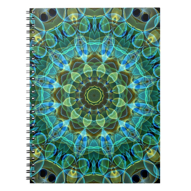 Eule mustert Kaleidoskop Notizblock (Vorderseite)