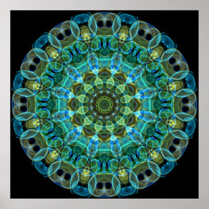 Eule mustert Kaleidoskop Poster