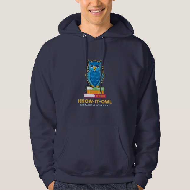 Eule Navy Erwachsenengröße  Hoodie (Vorderseite)