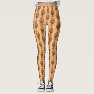 Eule (orange) - Leggings