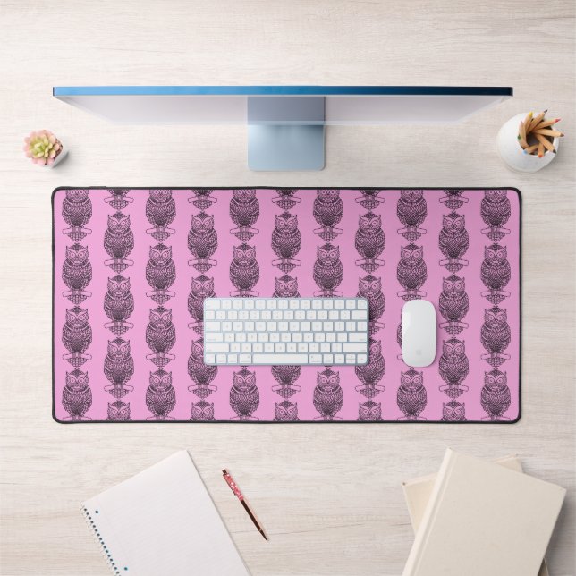 Eule (pink) - Schreibtischmatte (Büro 1)
