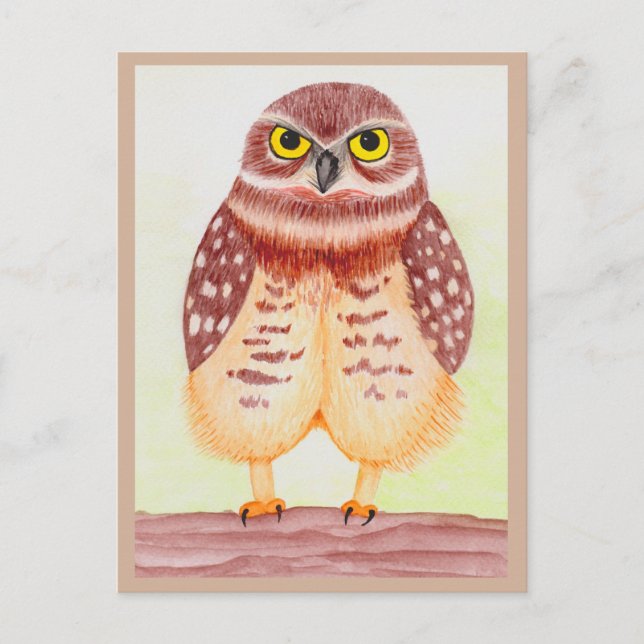 Eule Postarmut Postkarte (Vorderseite)